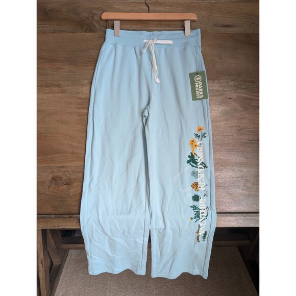 Parks Project Pants - Parks Project Adventure Sweatpants Women Small Blue Drawstring Elastic Waist NWT